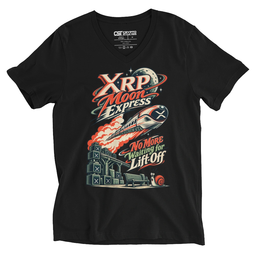 XRP Moon Express No More Waiting for Lift-Off V-neck T-shirt