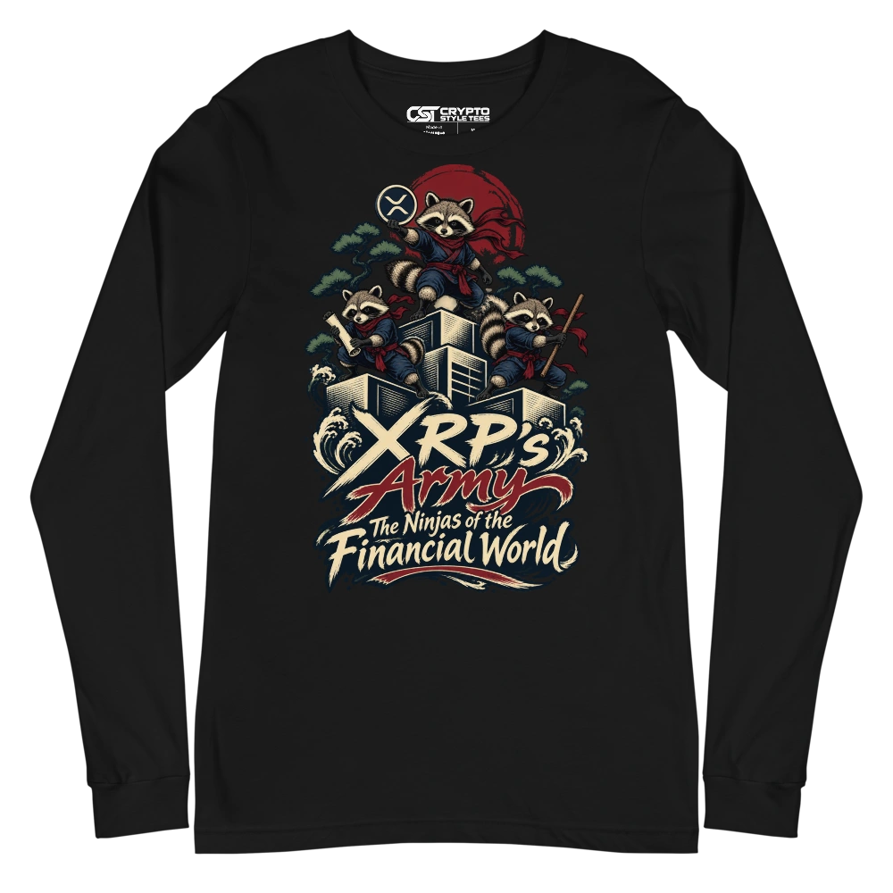XRP’s Army The Ninjas of the Financial World Long Sleeve T-shirt in Black