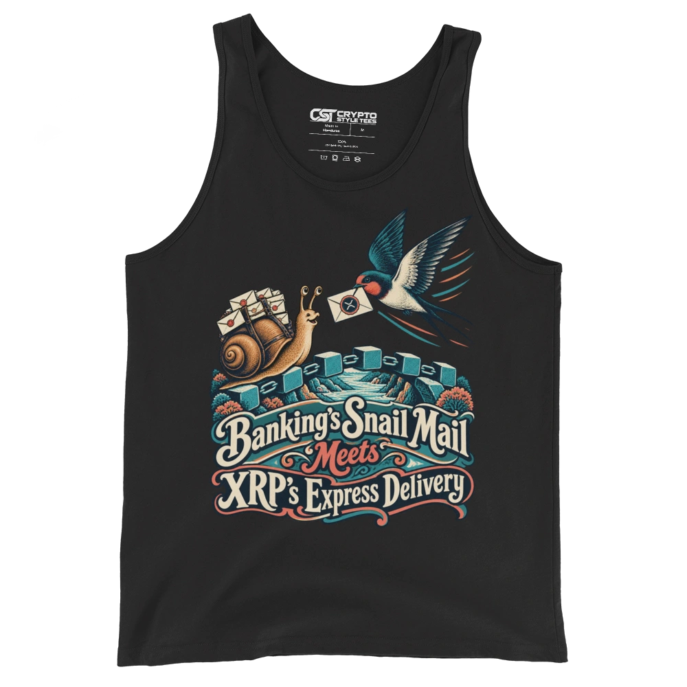 Banking’s Snail Mail Meets XRP’s Express Delivery Tank Top in Black