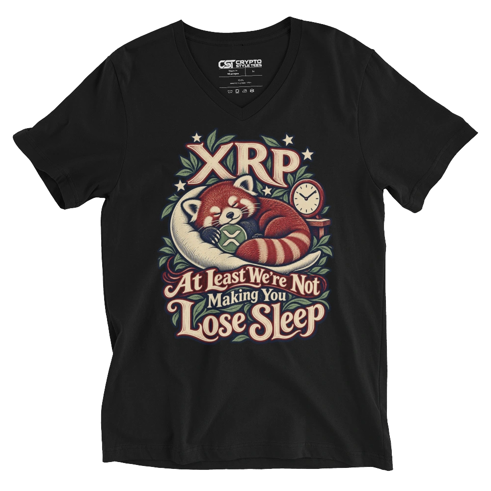 XRP At Least We’re Not Making You Lose Sleep V-neck T-shirt in Black