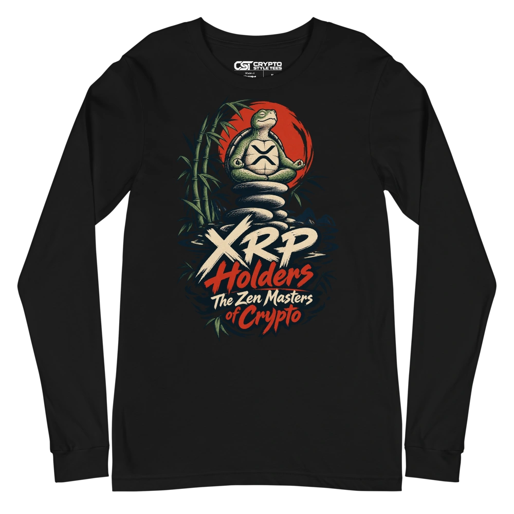 XRP Holders The Zen Masters of Crypto Long Sleeve T-shirt in Black