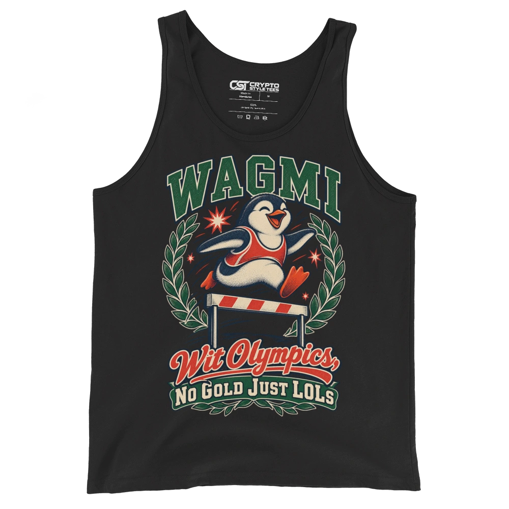 WAGMI Wit Olympics, No Gold Just LOLs Tank Top in Black