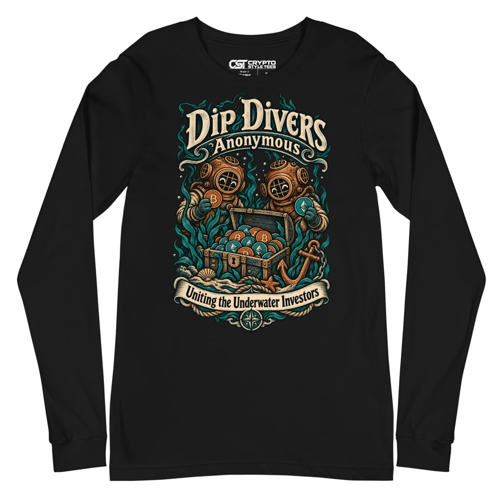 Dip Divers Anonymous – Uniting the Underwater Investors Long Sleeve T-shirt