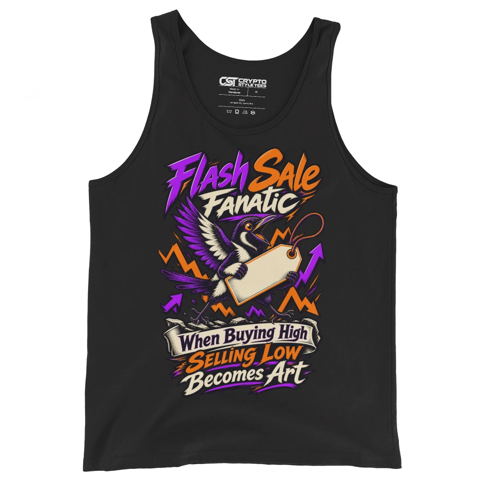 Flash Sale Fanatic – When Buying High Selling Low Becomes Art Tank Top in Black