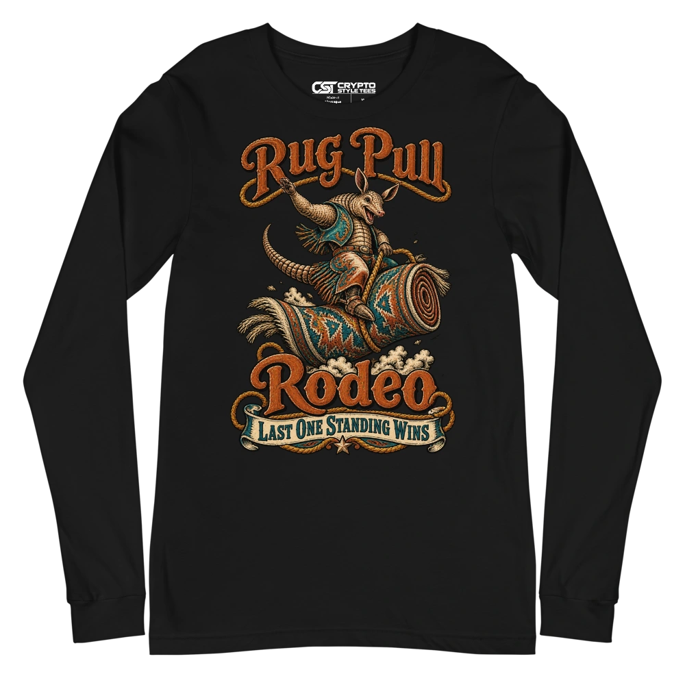 Rug Pull Rodeo Last One Standing Wins Long Sleeve T-shirt in Black