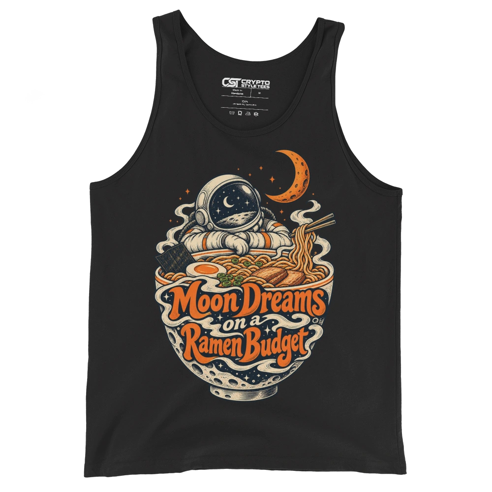 Moon Dreams on a Ramen Budget Tank Top in Black