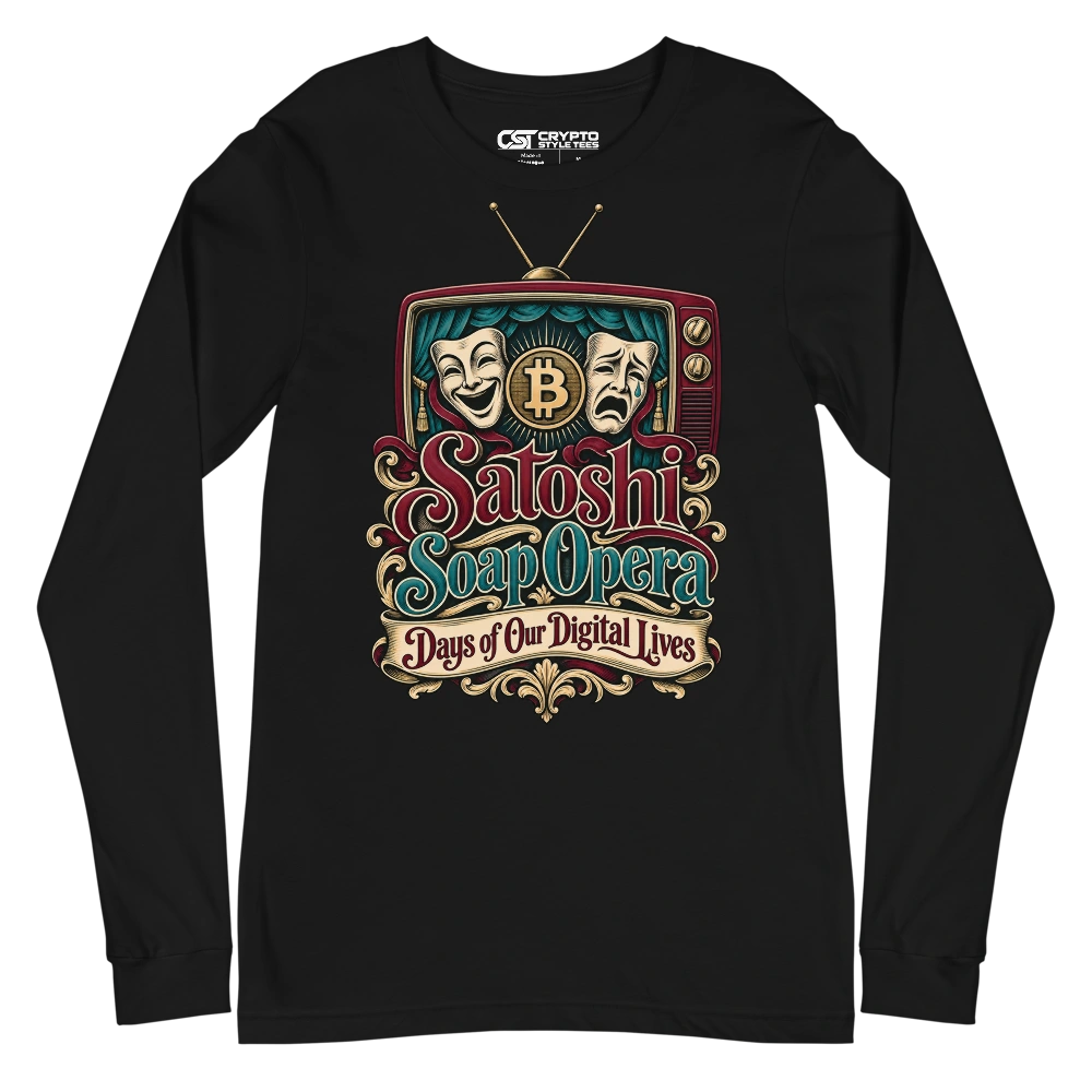 Satoshi Soap Opera Days of Our Digital Lives Long Sleeve T-shirt in Black