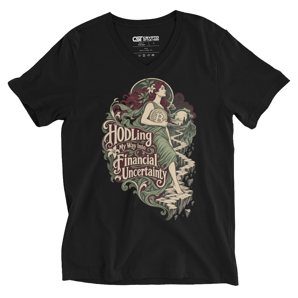 HODLing My Way Into Financial Uncertainty V-neck T-shirt