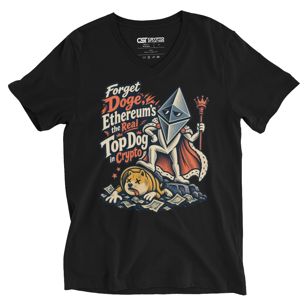 Forget Doge, Ethereum’s the Real Top Dog in Crypto V-neck T-shirt in Black