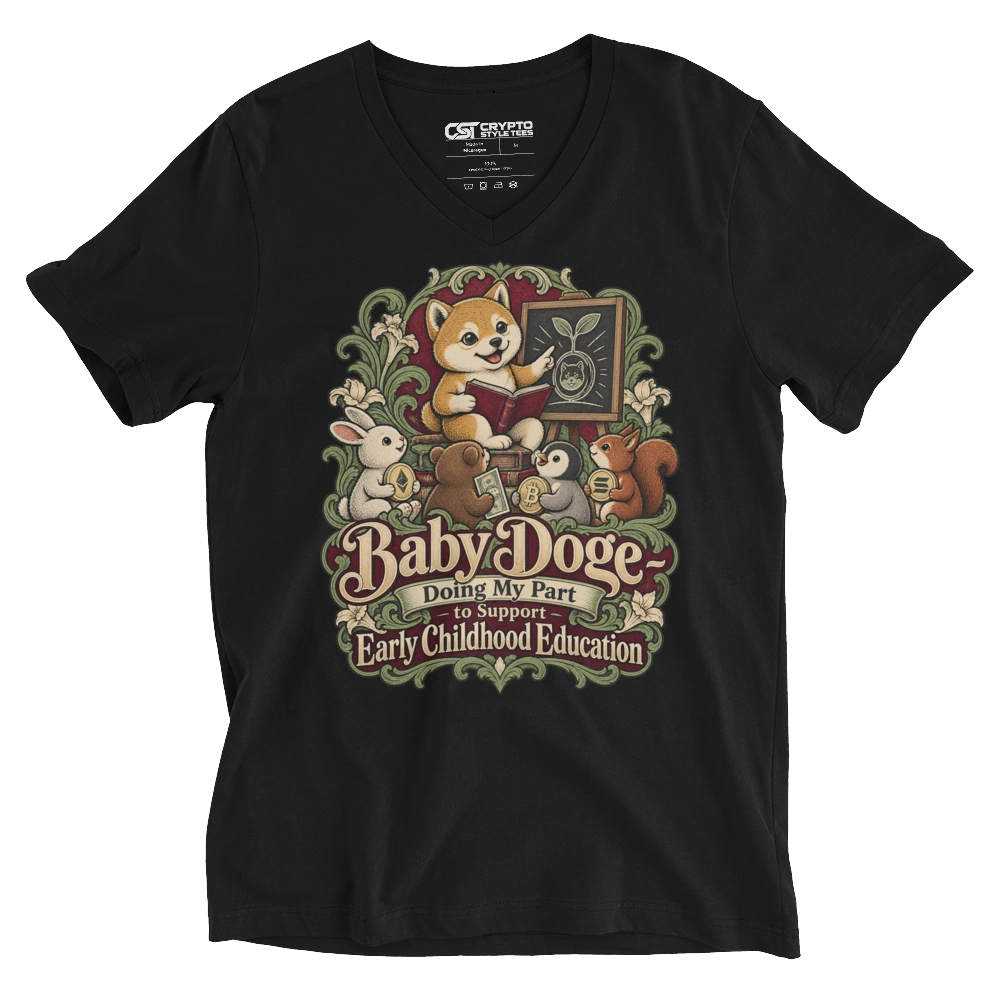 Baby Doge – Doing My Part to Support Early Childhood Education V-neck T-shirt in Black