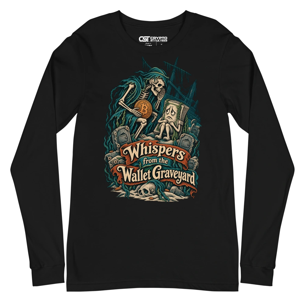 Whispers from the Wallet Graveyard Long Sleeve T-shirt in Black
