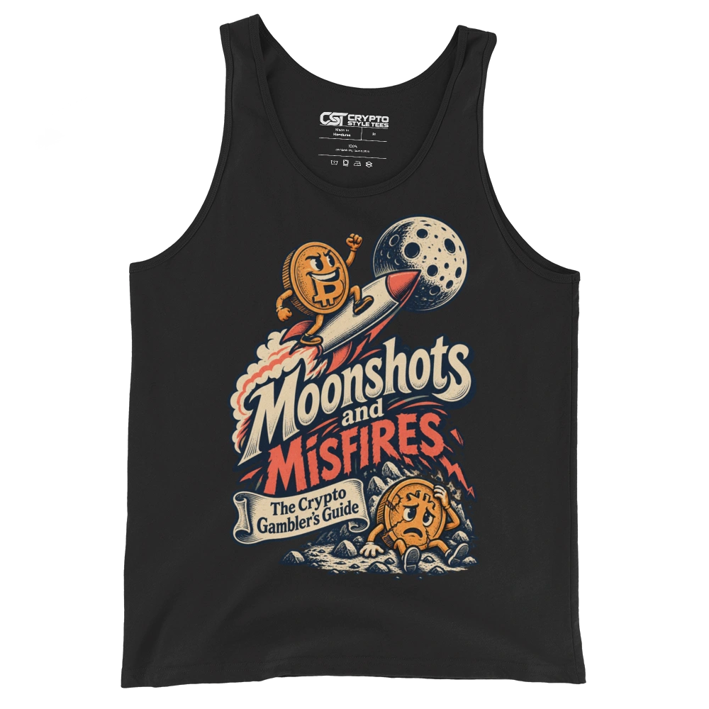 Moonshots and Misfires The Crypto Gambler’s Guide Tank Top