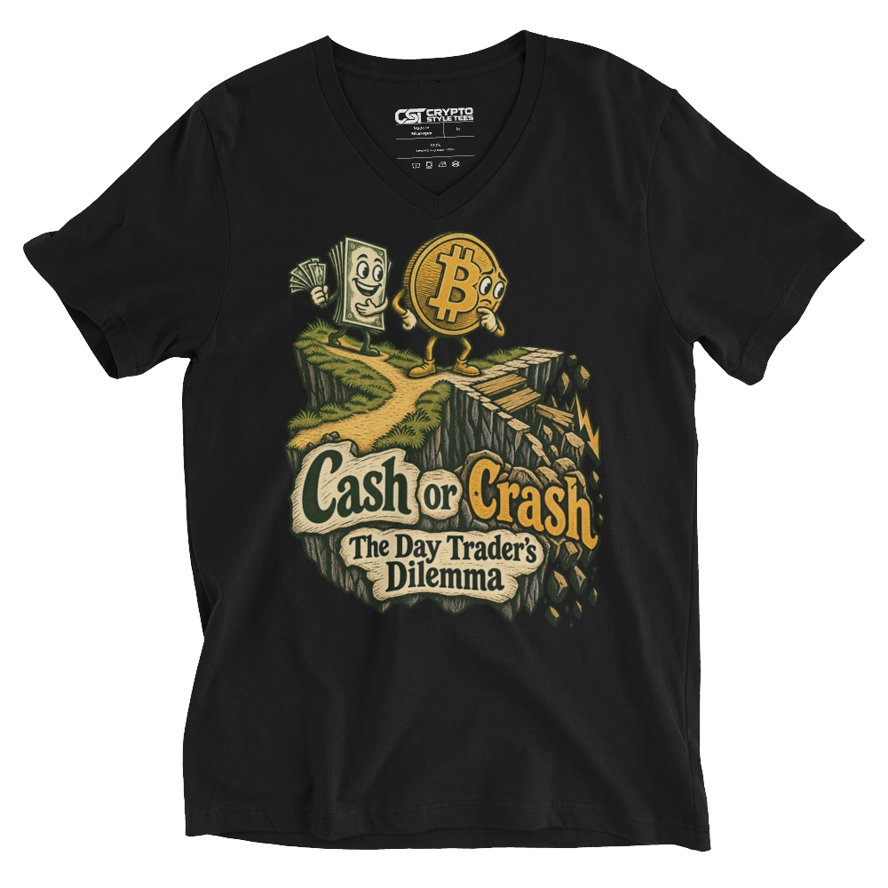 Cash or Crash The Day Trader’s Dilemma V-neck T-shirt in Black
