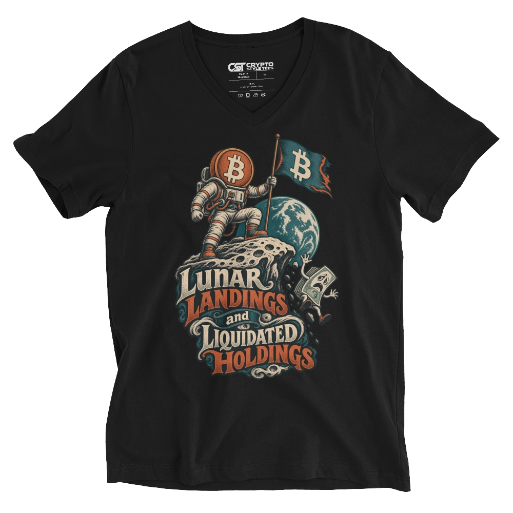 Lunar Landings and Liquidated Holdings V-neck T-shirt