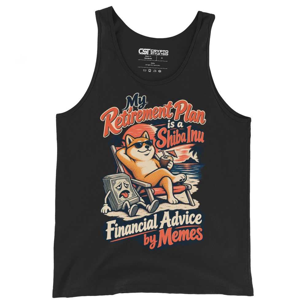 My Retirement Plan is a Shiba Inu – Financial Advice by Memes Tank Top in Black