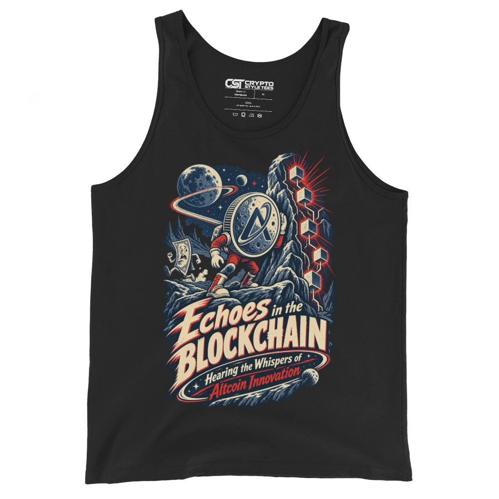 Echoes in the Blockchain Hearing the Whispers of Altcoin Innovation Tank Top in Black