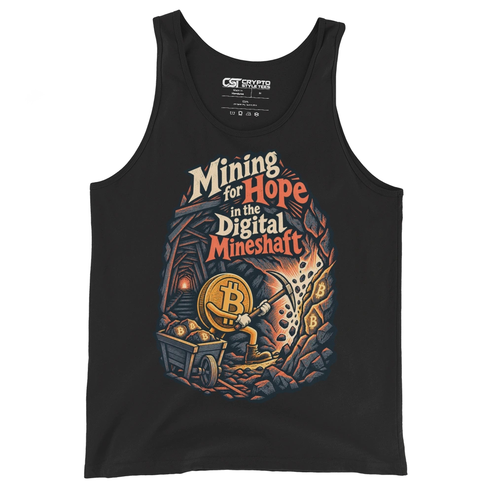 Mining for Hope in the Digital Mineshaft Tank Top in Black