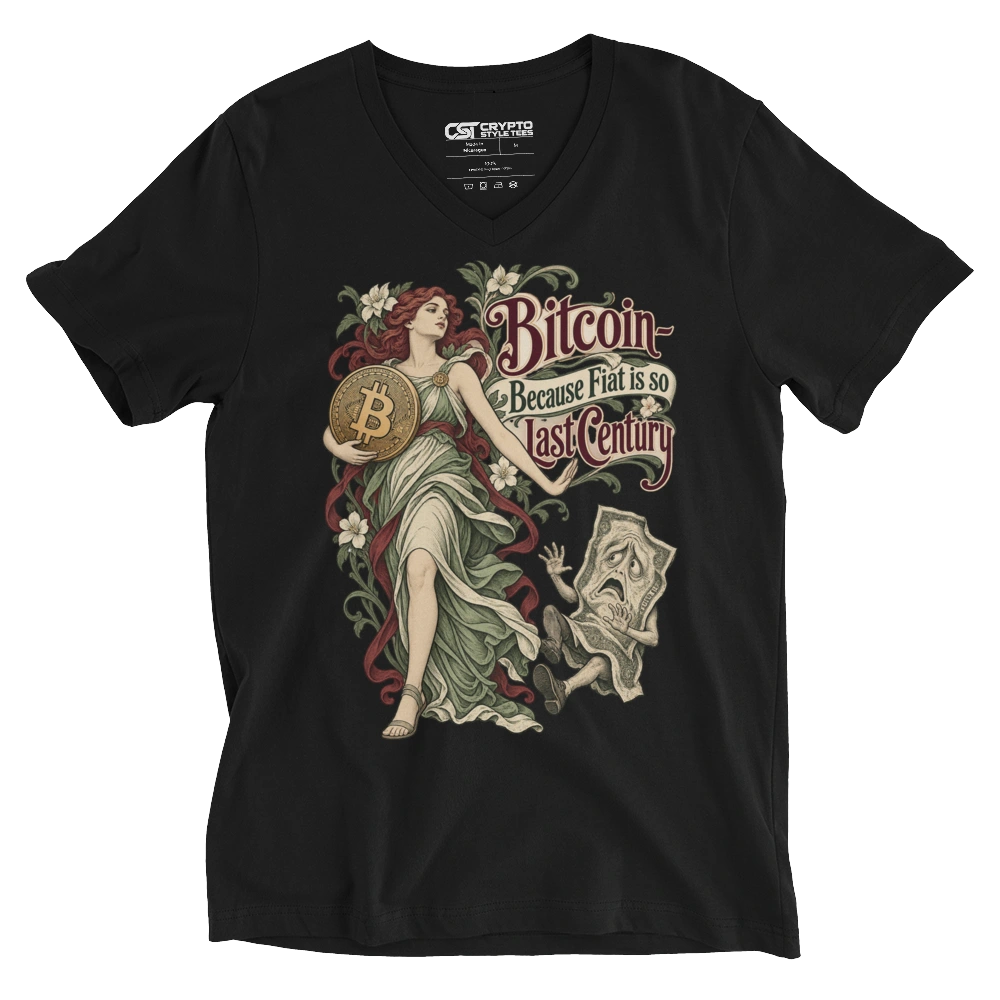 Bitcoin – Because Fiat is so Last Century V-neck T-shirt