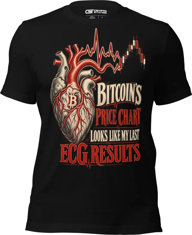 Bitcoin’s Price Chart Looks Like My Last ECG Results T Shirt in Black