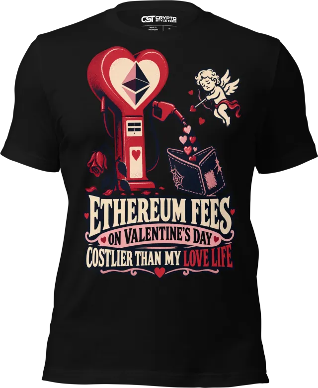 Ethereum Fees on Valentine’s Day Costlier Than My Love Life T Shirt in Black