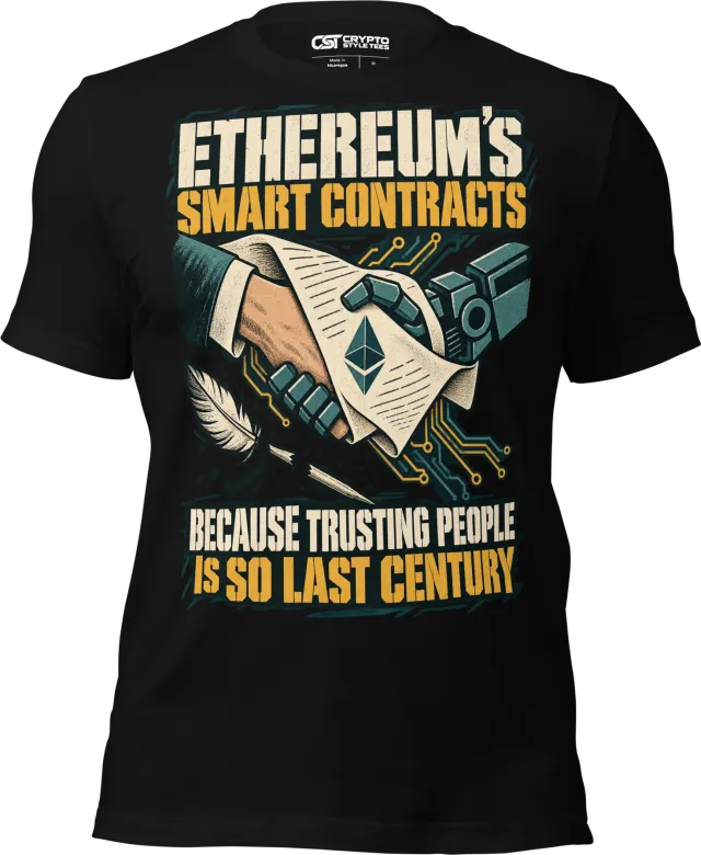 Ethereum’s Smart Contracts Because Trusting People is So Last Century T Shirt in Black