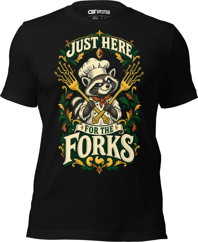 Just Here for the Forks T Shirt in Black