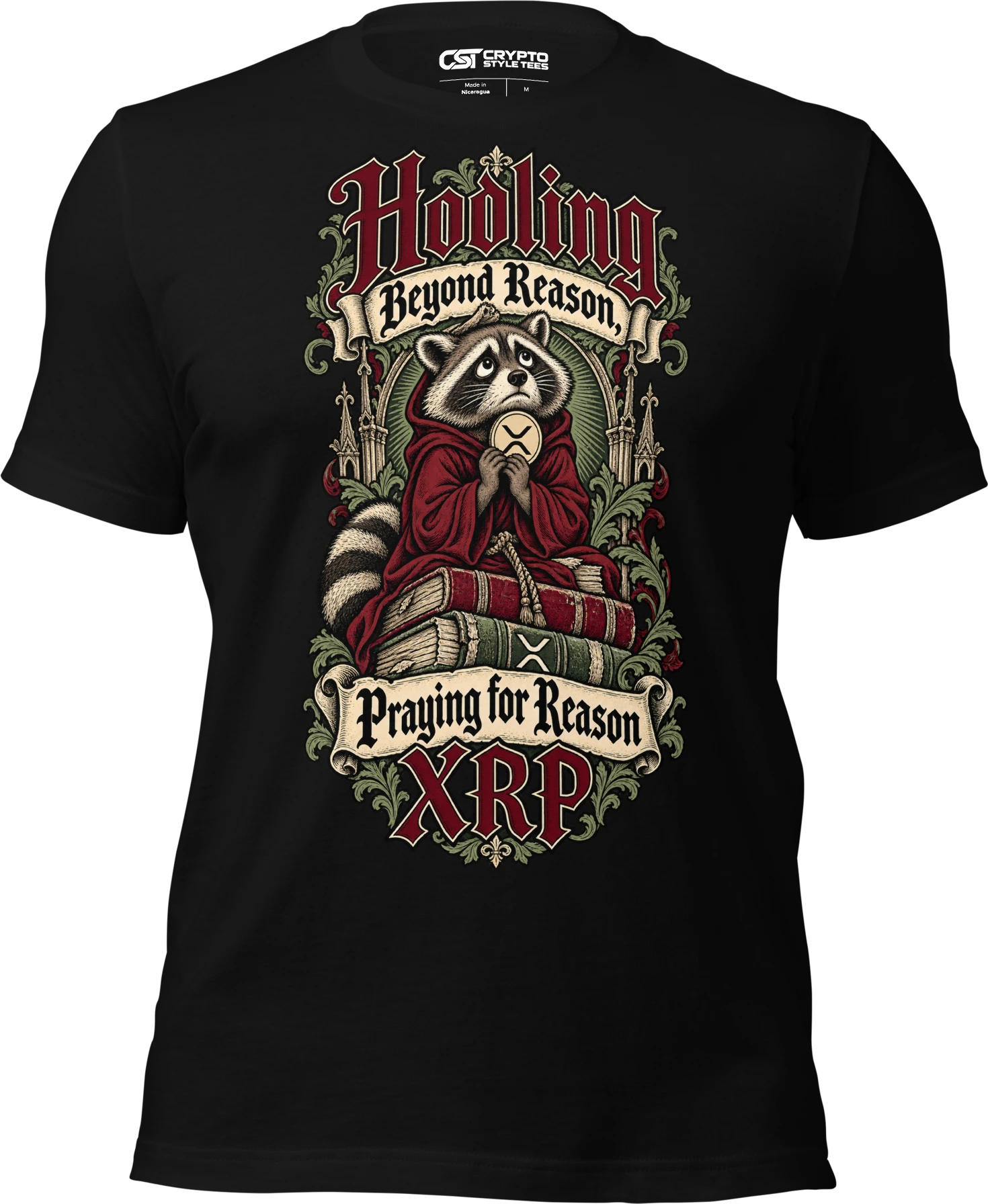 Hodling Beyond Reason, Praying for Reason XRP T Shirt in Black