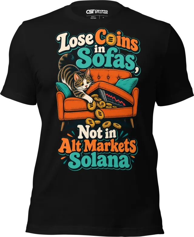 Lose Coins in Sofas, Not in Alt Markets Solana T Shirt in Black