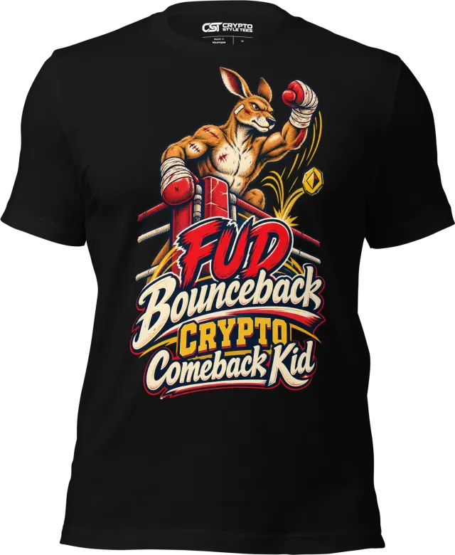 FUD Bounceback Crypto Comeback Kid T Shirt in Black