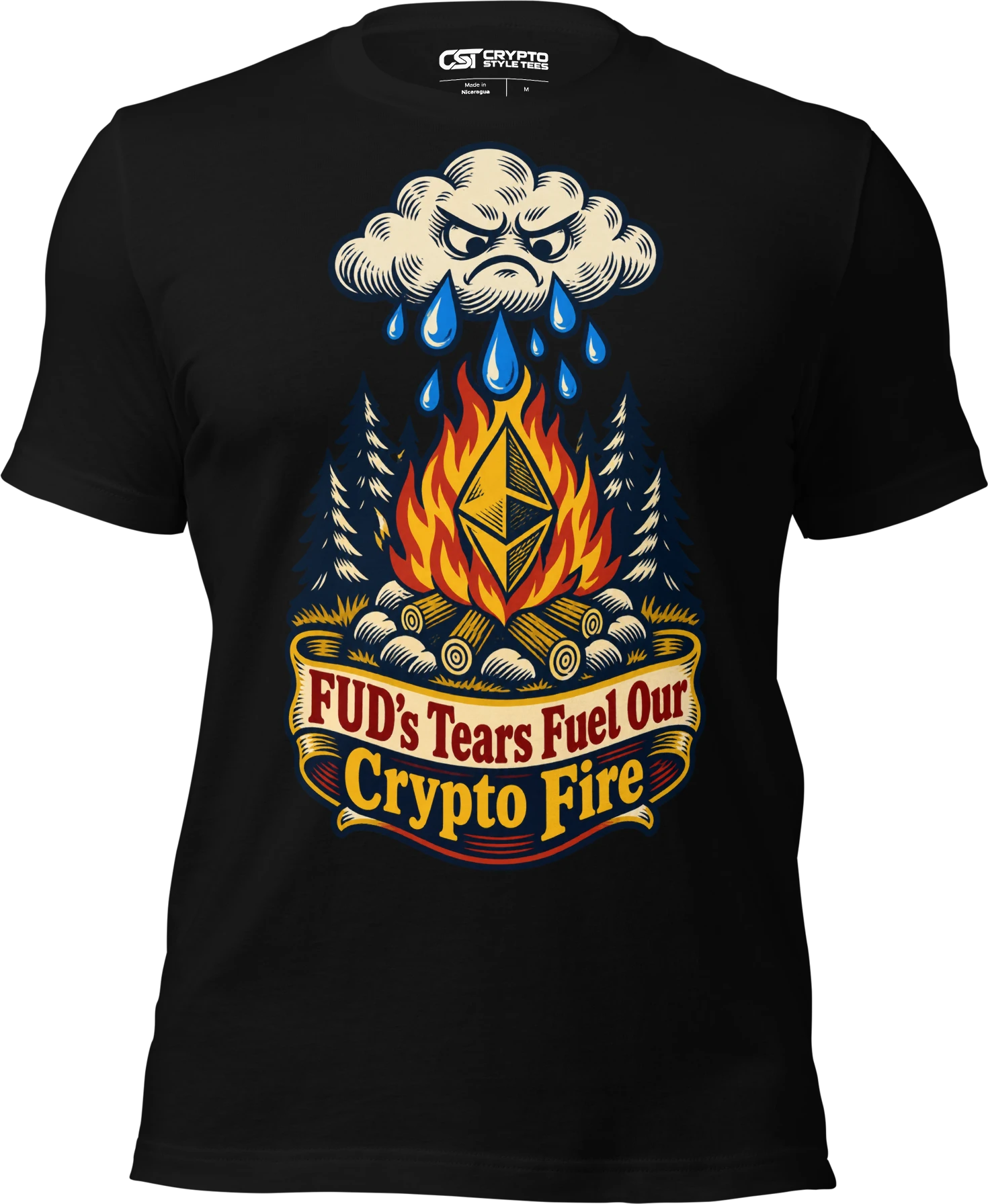 FUD’s Tears Fuel Our Crypto Fire T Shirt in Black