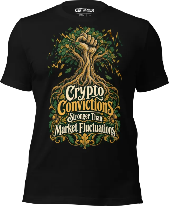 Crypto Convictions Stronger Than Market Fluctuations T Shirt in Black