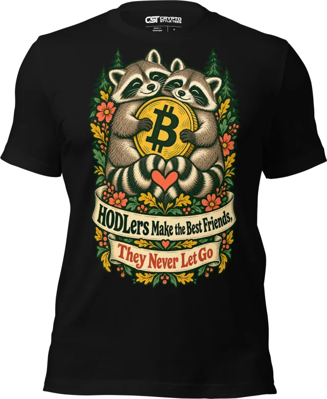 HODLers Make the Best Friends, They Never Let Go T Shirt in Black
