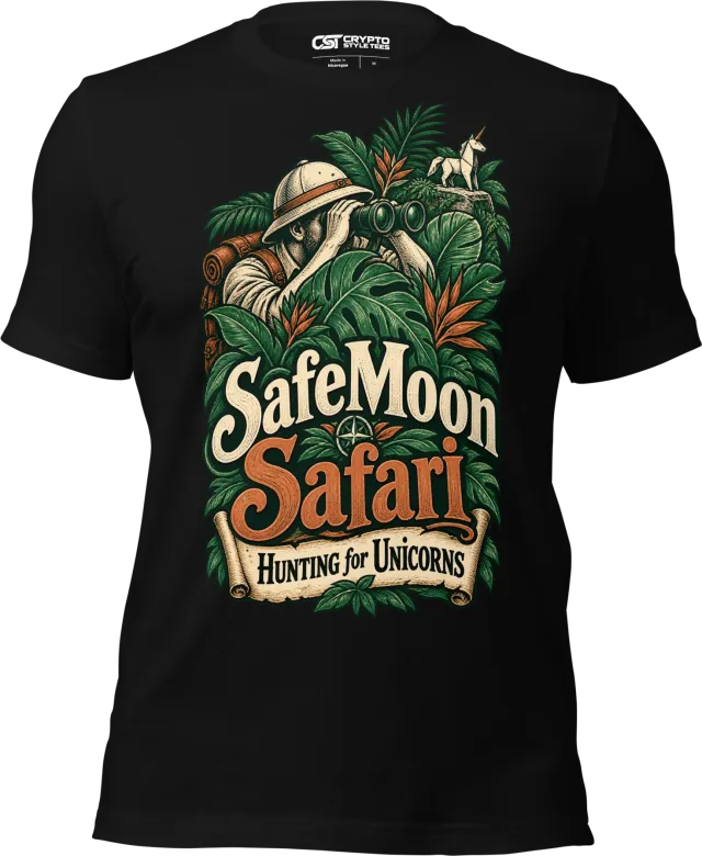 SafeMoon Safari – Hunting for Unicorns T Shirt in Black