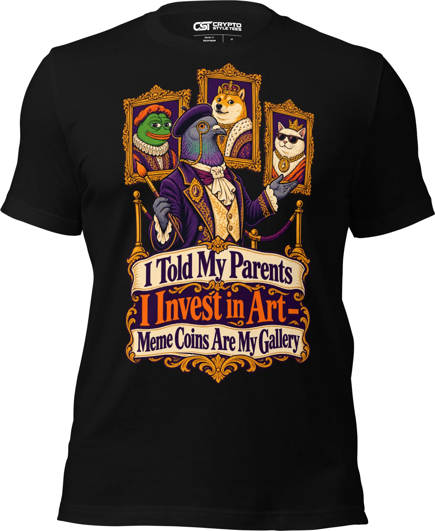 I Told My Parents I Invest in Art – Meme Coins Are My Gallery T Shirt in Black