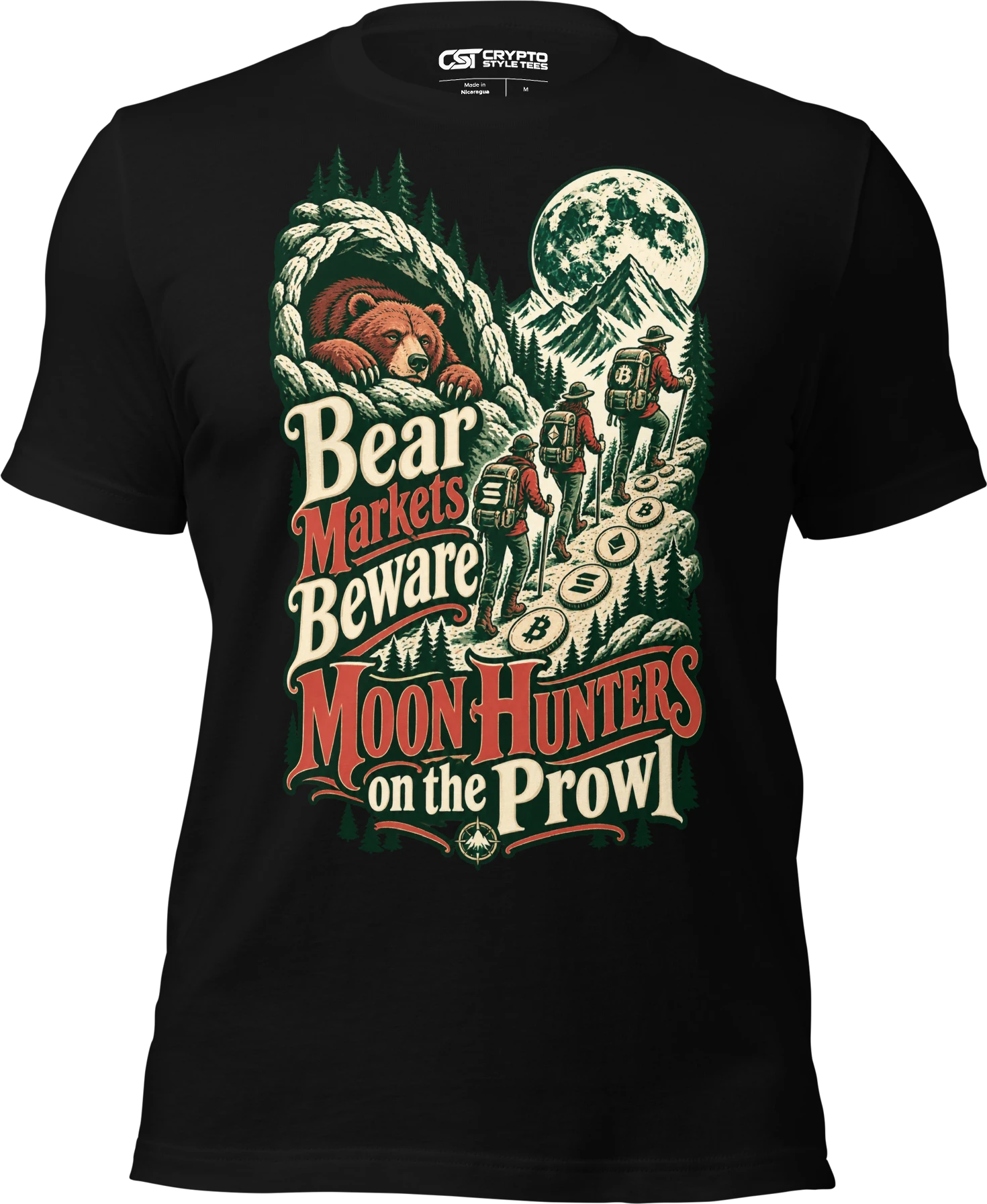 Bear Markets Beware Moon Hunters on the Prowl T Shirt