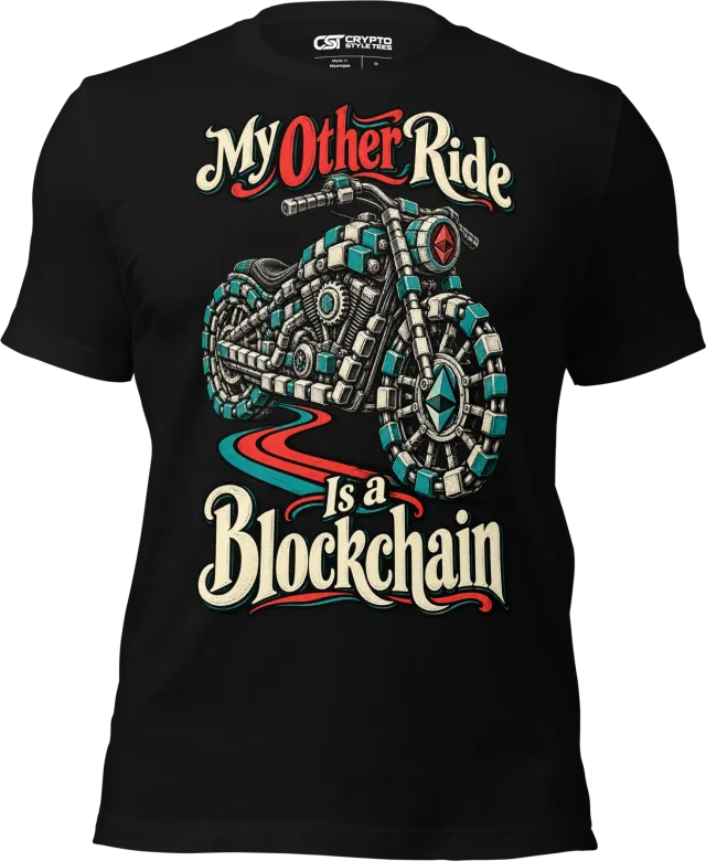 My Other Ride Is a Blockchain T Shirt in Black