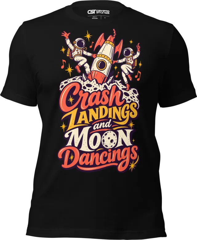 Crash Landings and Moon Dancings T Shirt in Black