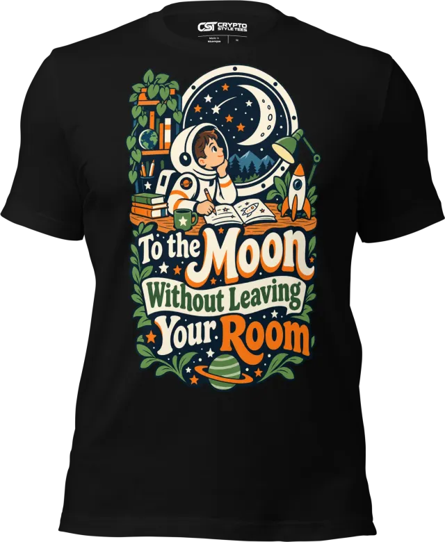 To the Moon Without Leaving Your Room T Shirt in Black