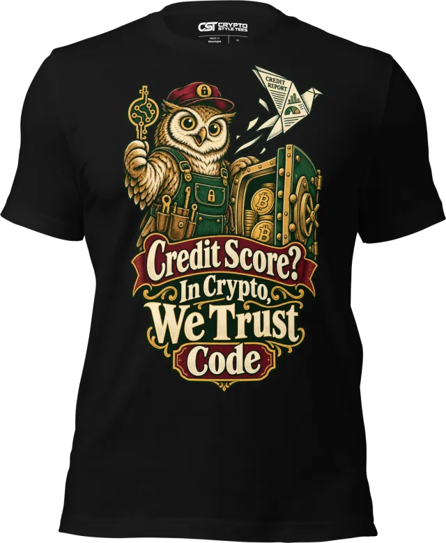 Credit Score? In Crypto, We Trust Code T Shirt in Black