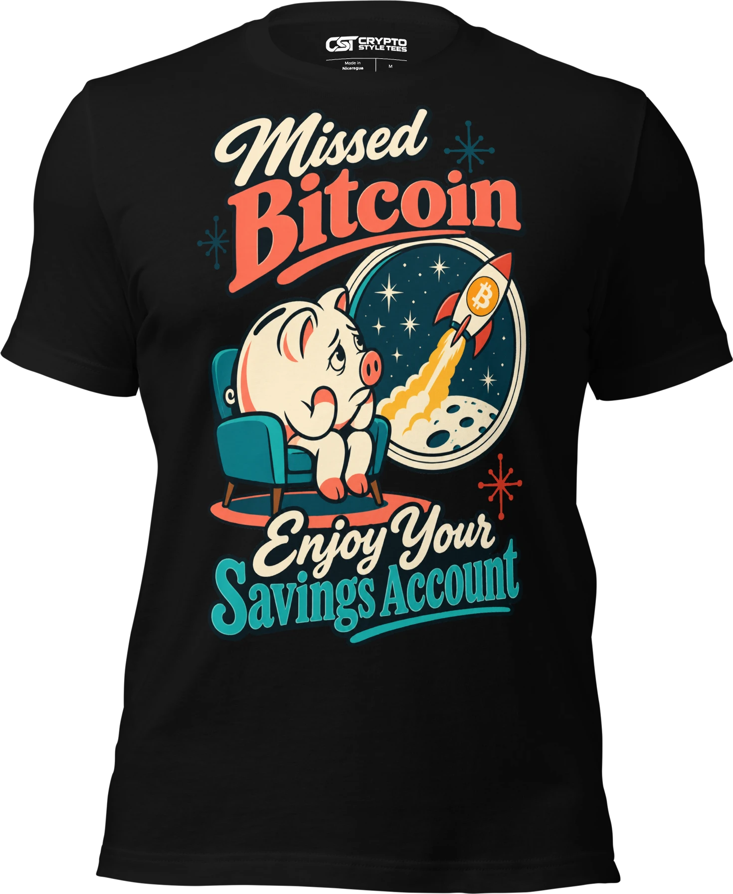Missed Bitcoin Enjoy Your Savings Account T Shirt in Black