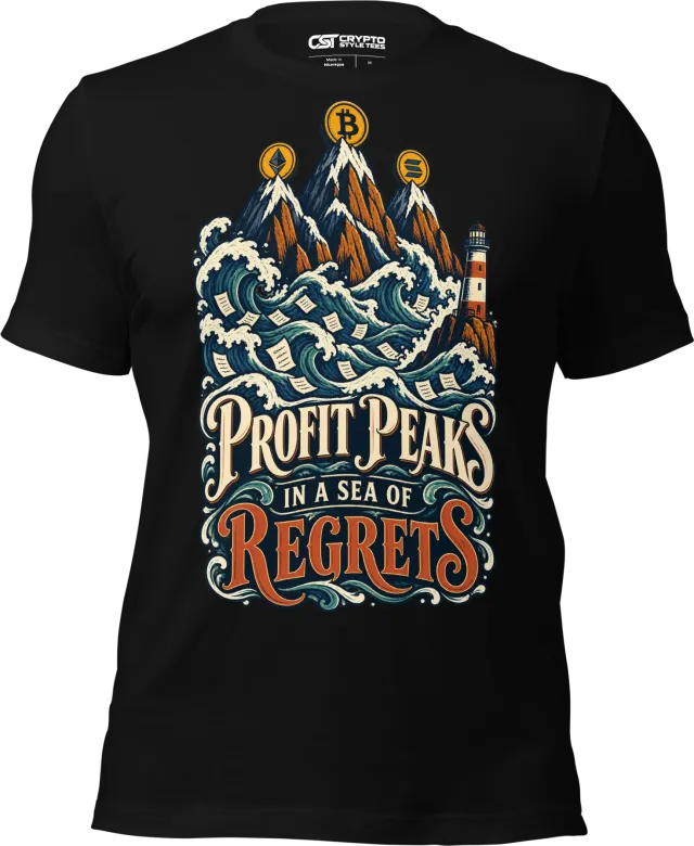 Profit Peaks in a Sea of Regrets T Shirt in Black