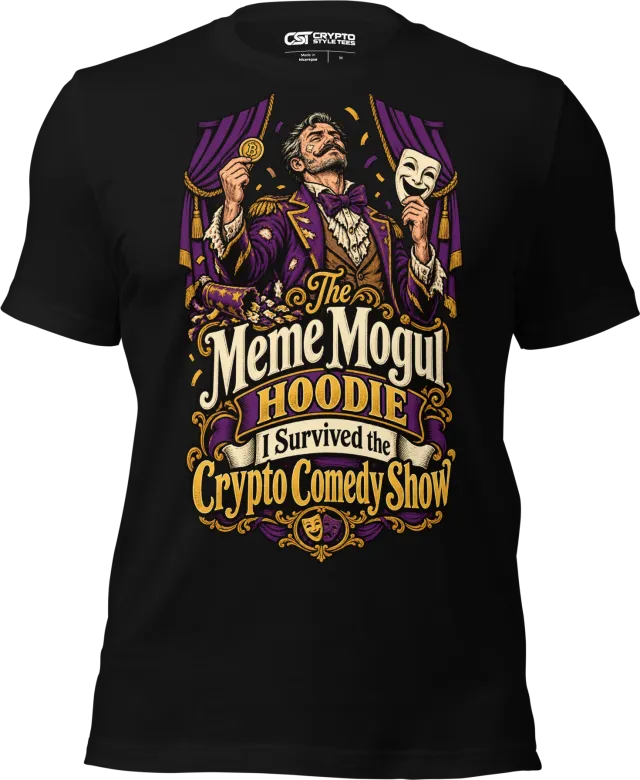 The Meme Mogul Hoodie I Survived the Crypto Comedy Show T Shirt in Black