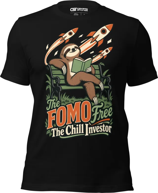 The FOMO Free The Chill Investor T Shirt in Black