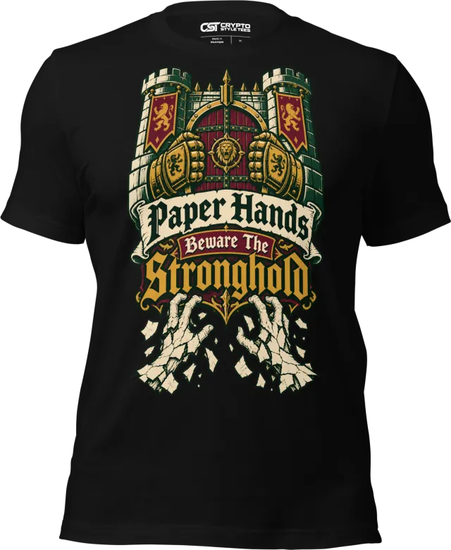 Paper Hands Beware The Stronghold T Shirt in Black