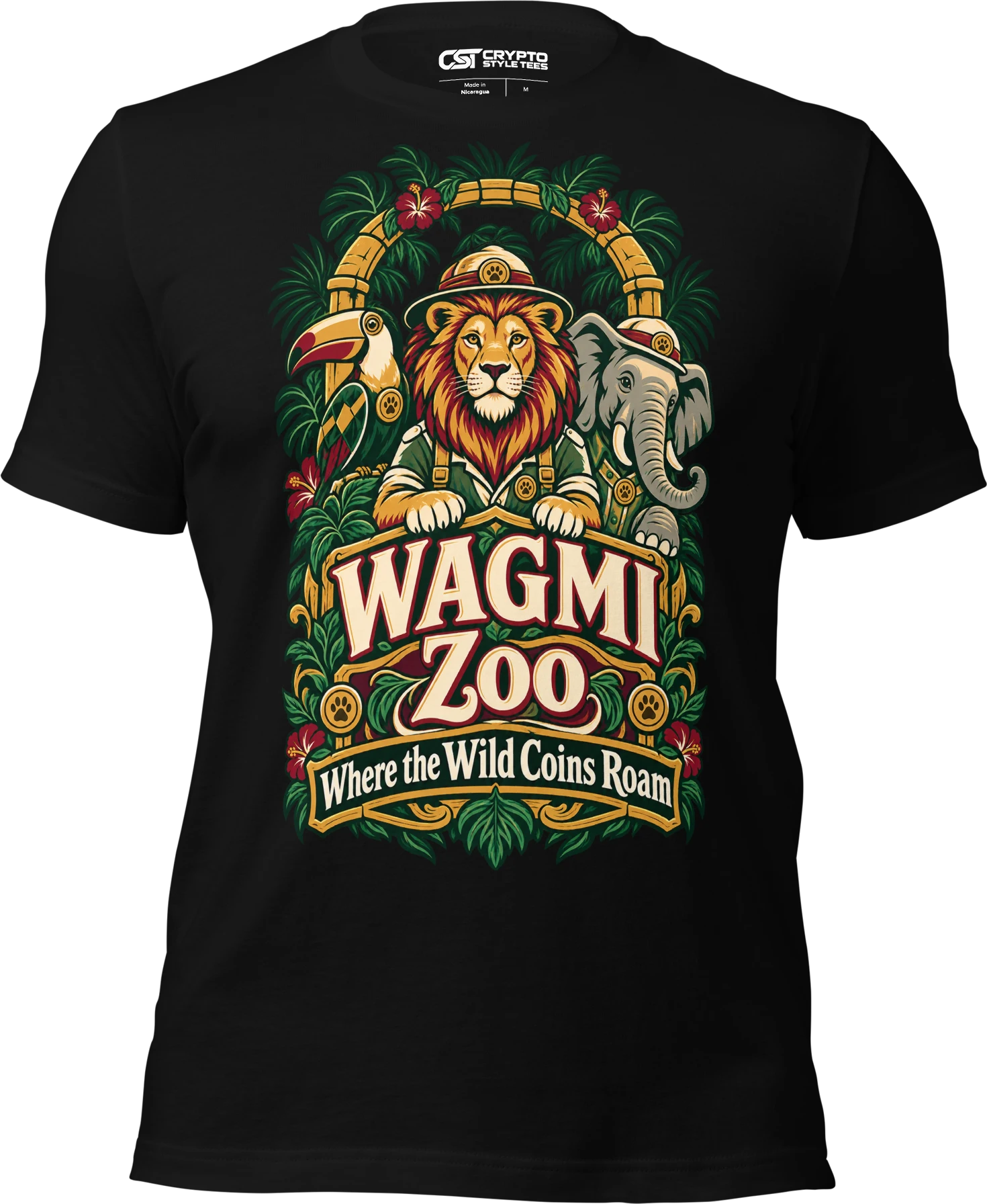 WAGMI Zoo Where the Wild Coins Roam T Shirt in Black