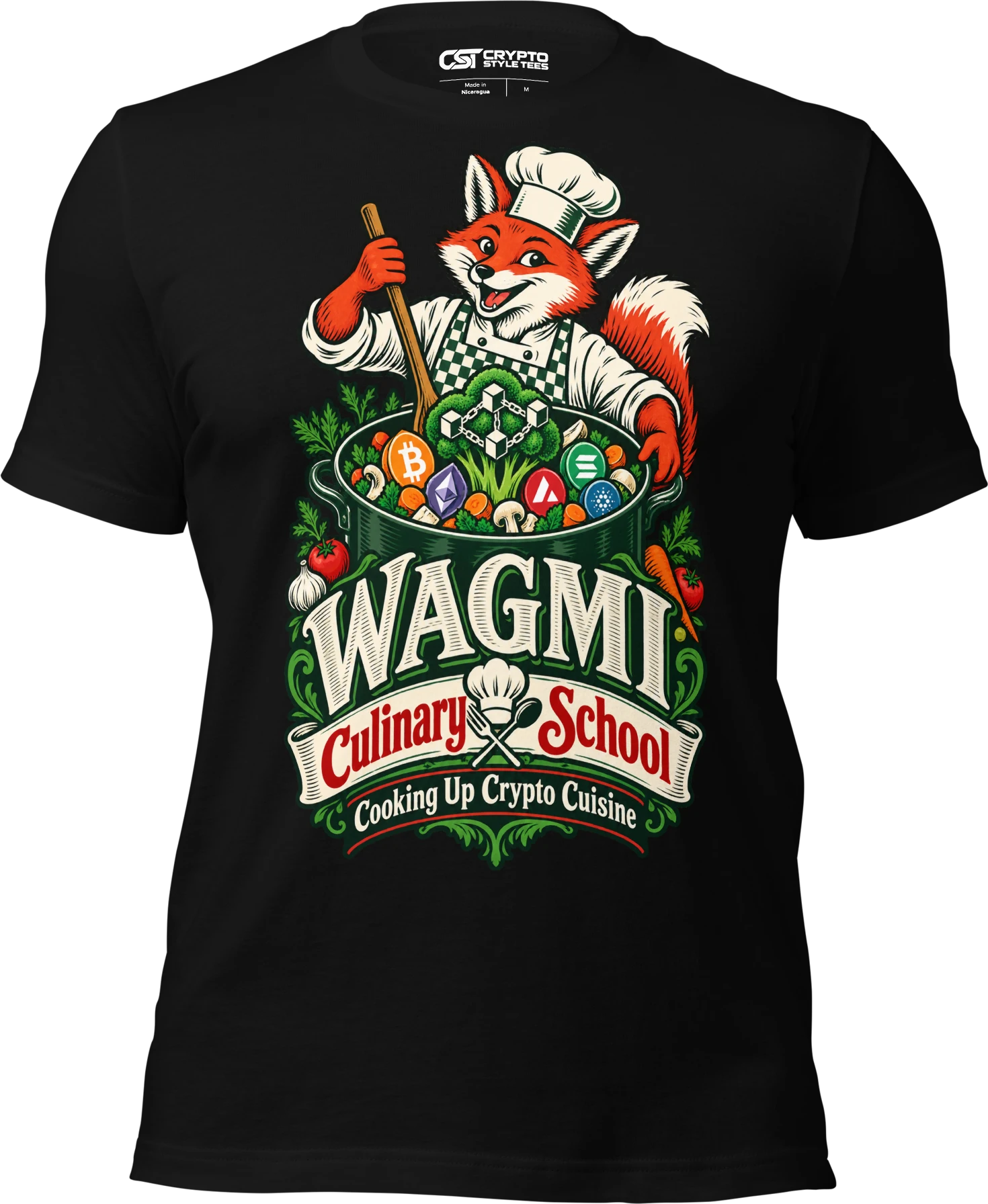 WAGMI Culinary School Cooking Up Crypto Cuisine T Shirt in Black