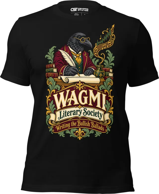 WAGMI Literary Society Writing the Bullish Ballads T Shirt in Black