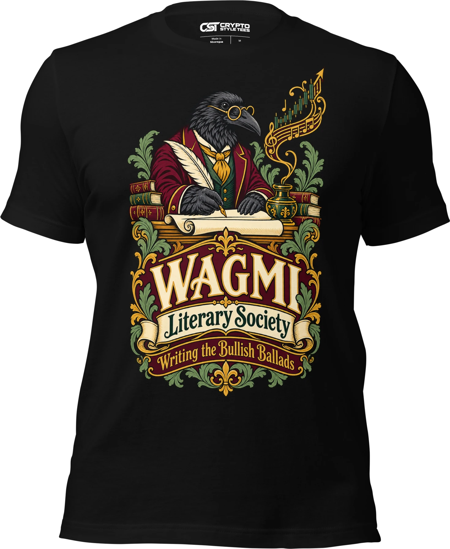 WAGMI Literary Society Writing the Bullish Ballads T Shirt in Black