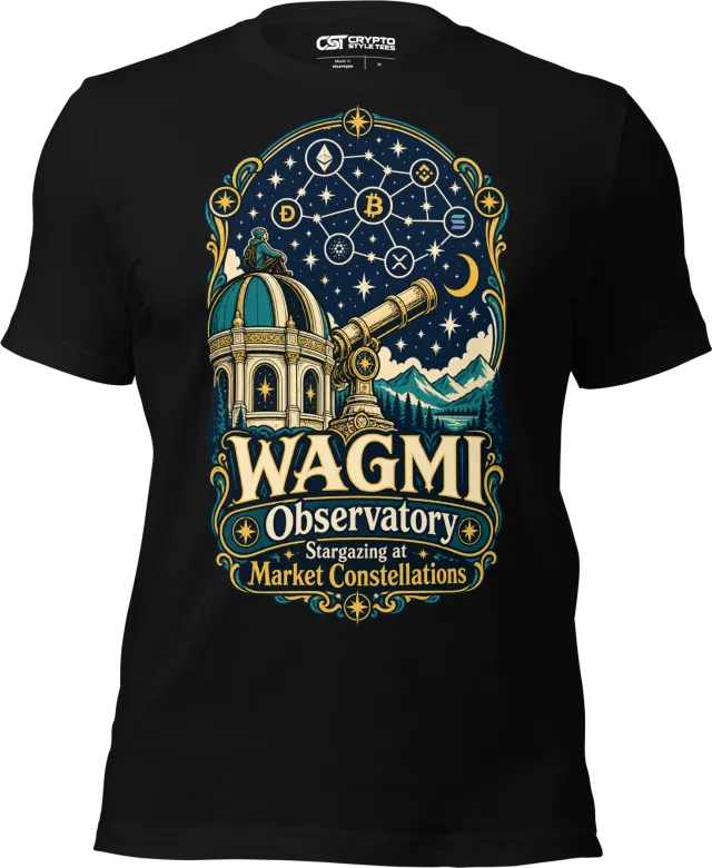 WAGMI Observatory Stargazing at Market Constellations T Shirt in Black