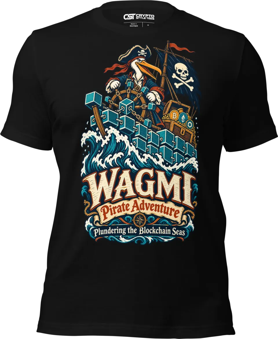 WAGMI Pirate Adventure Plundering the Blockchain Seas T Shirt